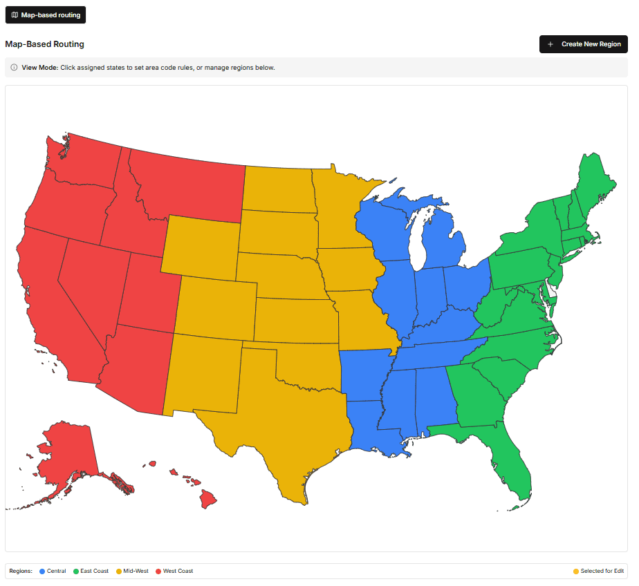 US Map-Based Routing